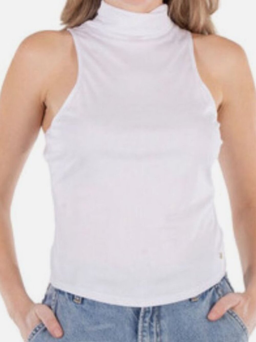 Anine Bing Women White Jennie TurtlenecK Top Size M